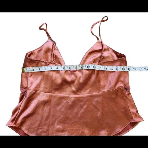 Princess Polly Crop Tank Top Medium Pink Peach V Neck Open Front Y2k 90s - Picture 6 of 7